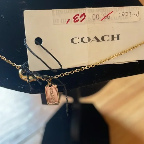 COACH Dainty Gold Pearl and Crystal Necklace - Picture 3 of 4